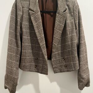 Women's Brown Herringbone Jacket